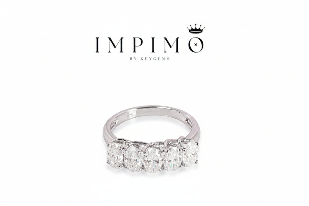Impimo 2.5 CT (Total) Moissanite Oval Cut Ring