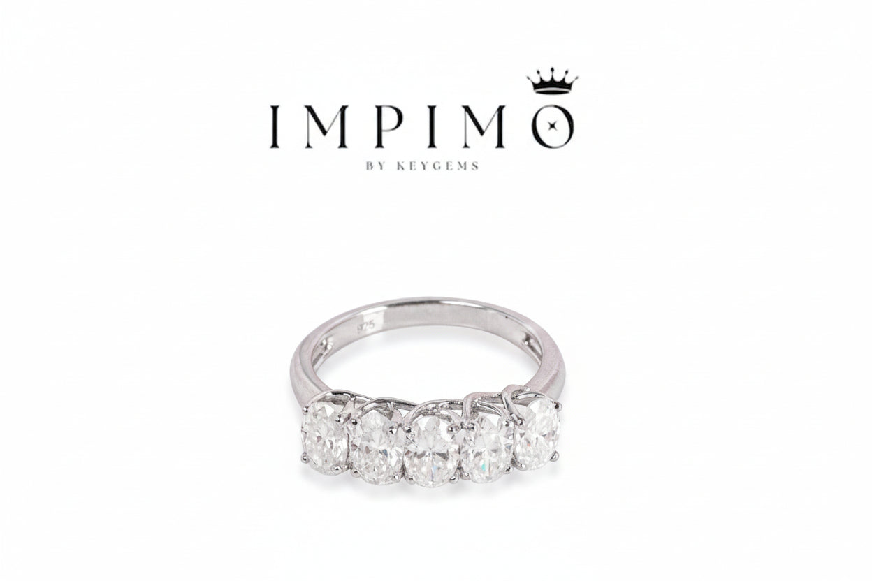 Impimo 2.5 CT (Total) Moissanite Oval Cut Ring