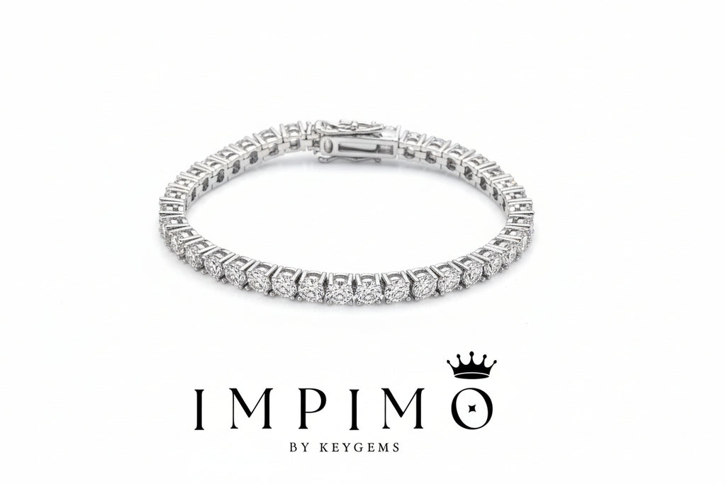 Impimo Moissanite Over 11 CT Round Cut Tennis Bracelet