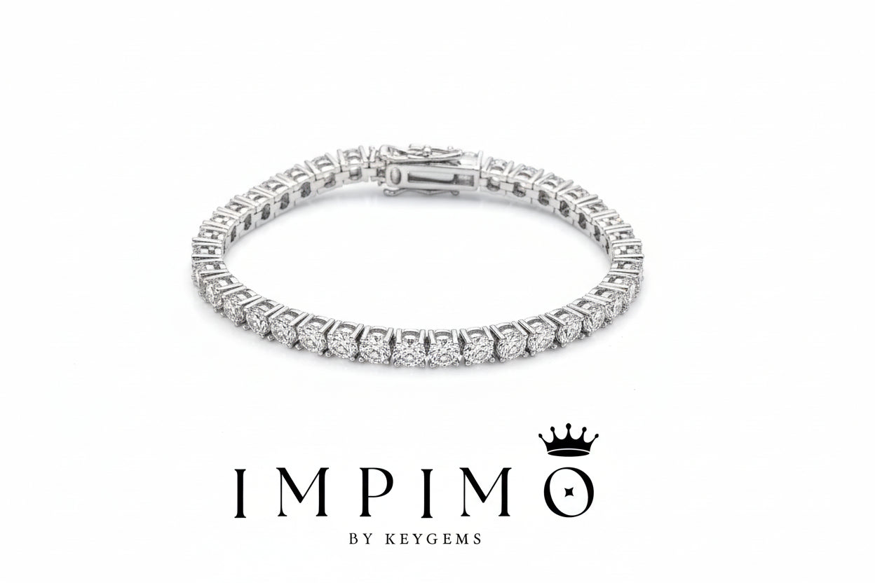 Impimo Moissanite Over 11 CT Round Cut Tennis Bracelet