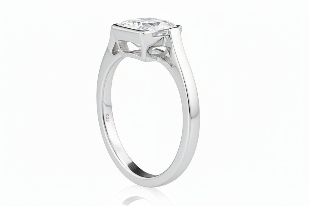 Impimo 1/2 CT Moissanite Princess Cut Ring