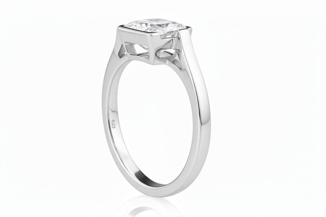 Impimo 1/2 CT Moissanite Princess Cut Ring