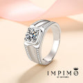 Impimo 1/2 CT Moissanite Round Cut Ring