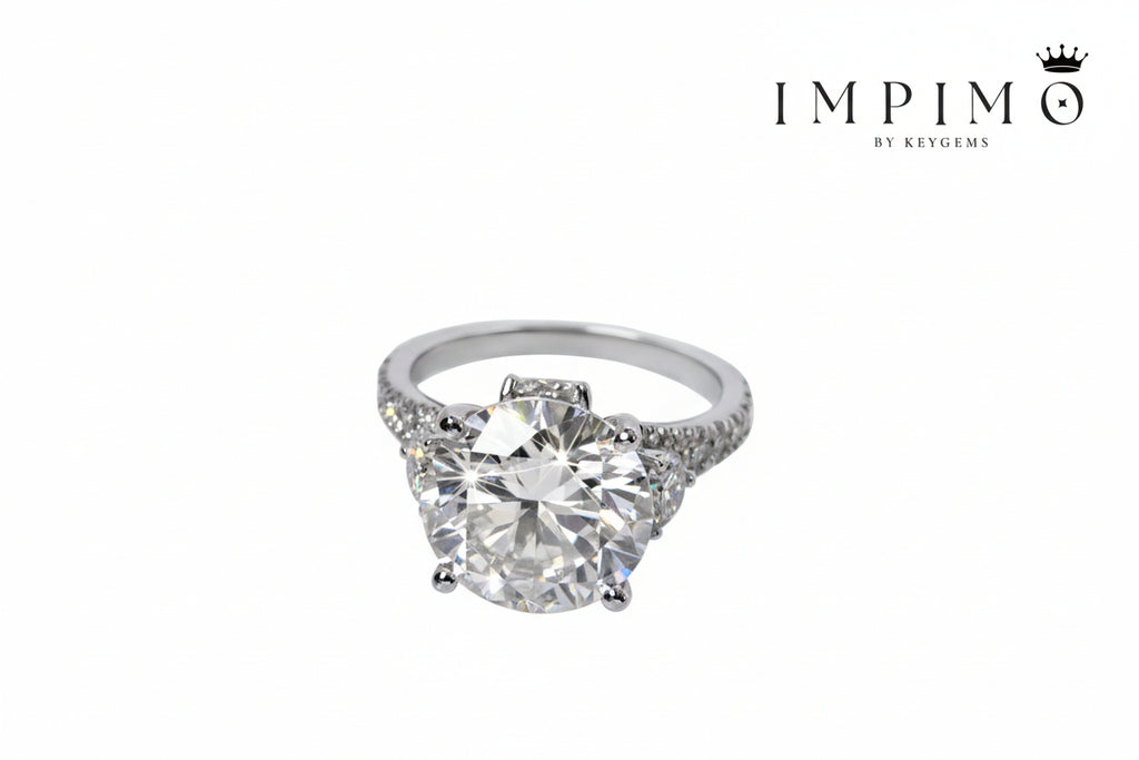 Impimo 10 CT Moissanite Round Cut Ring