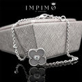 Impimo pink mother of pearl and moissanite four-leaf clover bracelet – alternate view