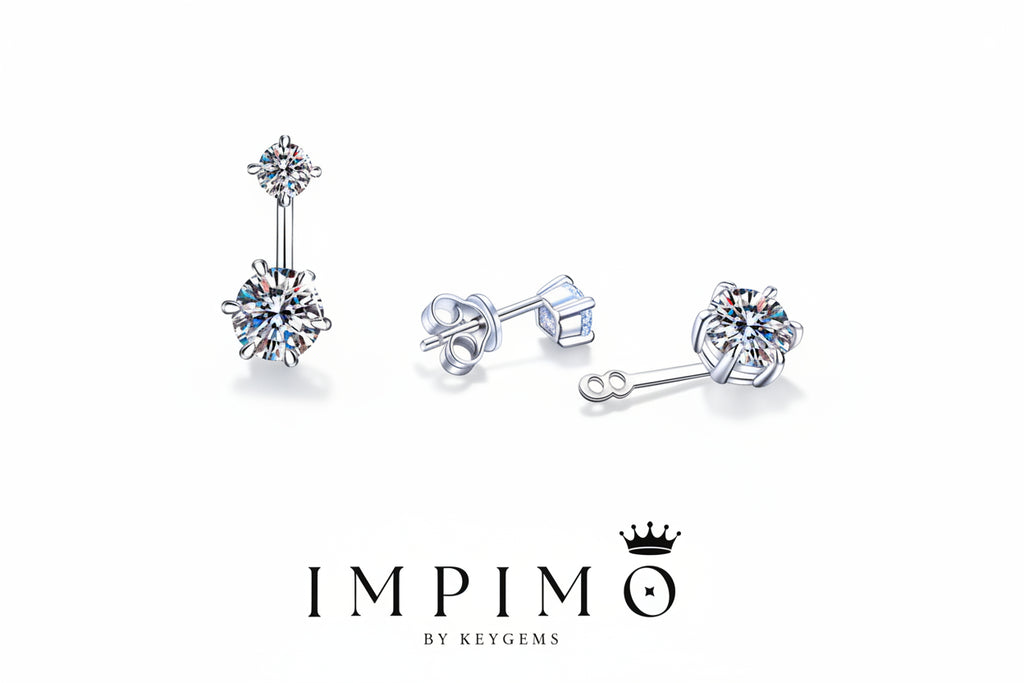 Impimo 2.6 CT (Pair) Moissanite Round Cut Earrings