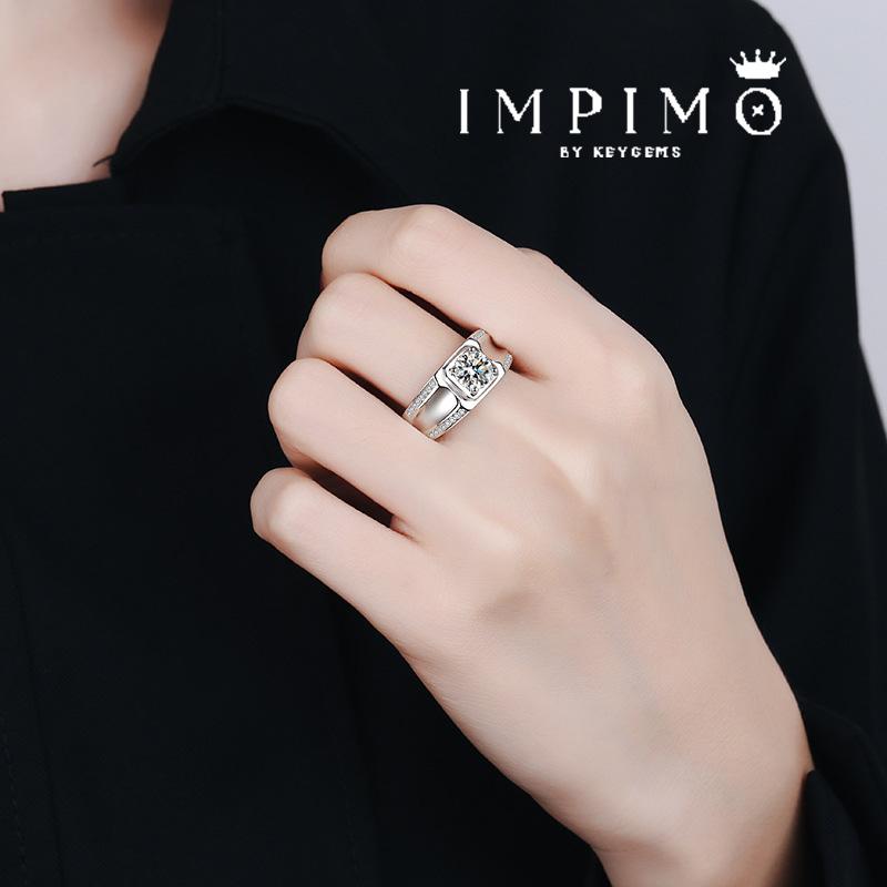 Impimo 1/2 CT Moissanite Round Cut Ring