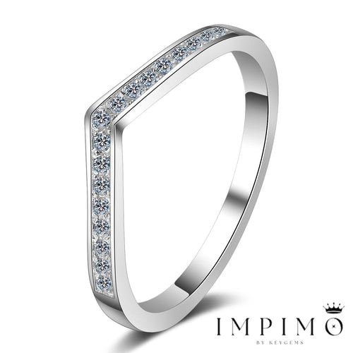 Impimo 0.15 CT Moissanite Round Cut Ring