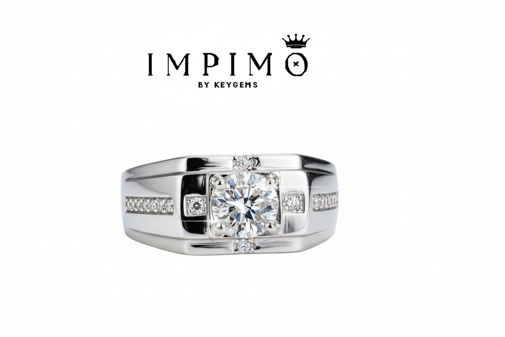 Impimo 1/2 CT Moissanite Round Cut Ring