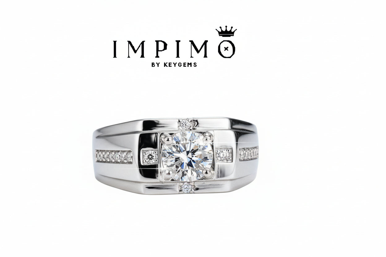 Impimo 1/2 CT Moissanite Round Cut Ring