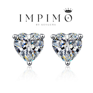 Impimo 1/2/4 CT Moissanite Heart Cut Earrings