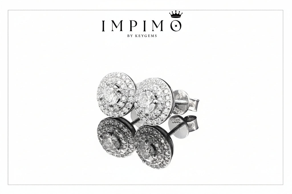 Impimo 0.55/1 CT (Pair) Moissanite Round Cut Earrings