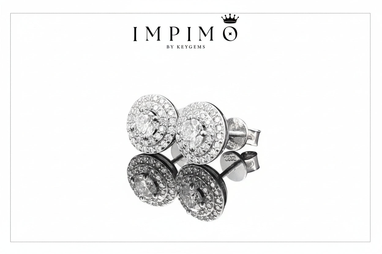Impimo 0.55/1 CT (Pair) Moissanite Round Cut Earrings