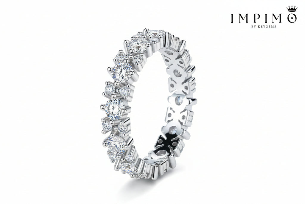 Impimo 1.6 CT Moissanite Round Cut Ring