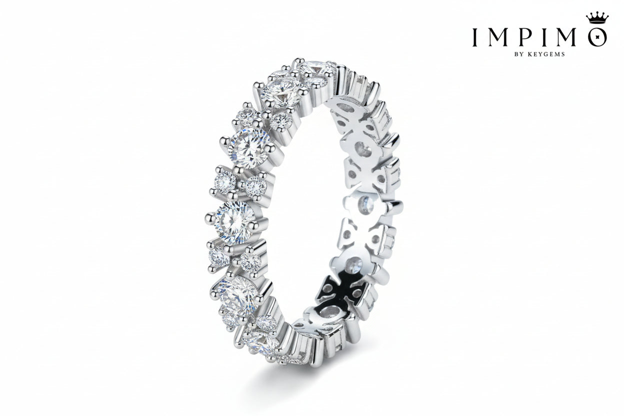 Impimo 1.6 CT Moissanite Round Cut Ring