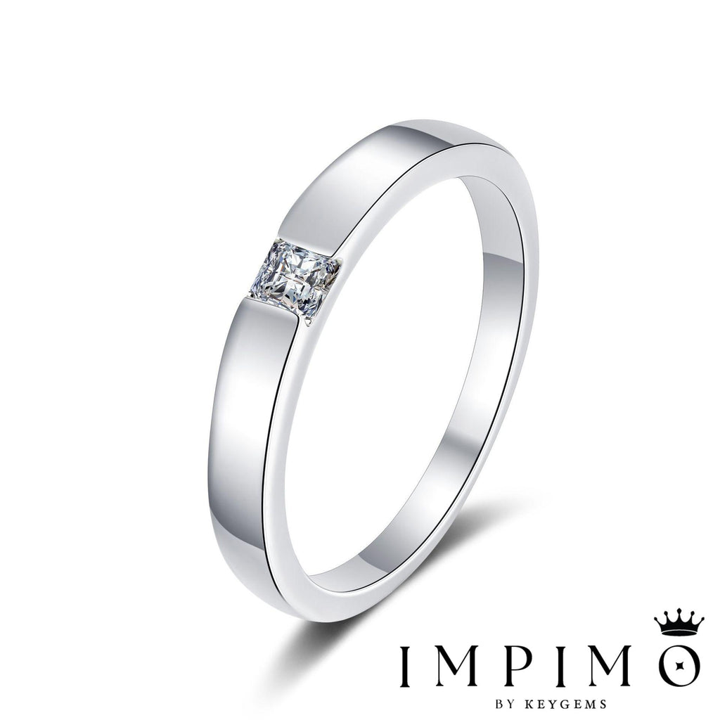 Impimo 0.3 CT Moissanite Princess Cut Ring