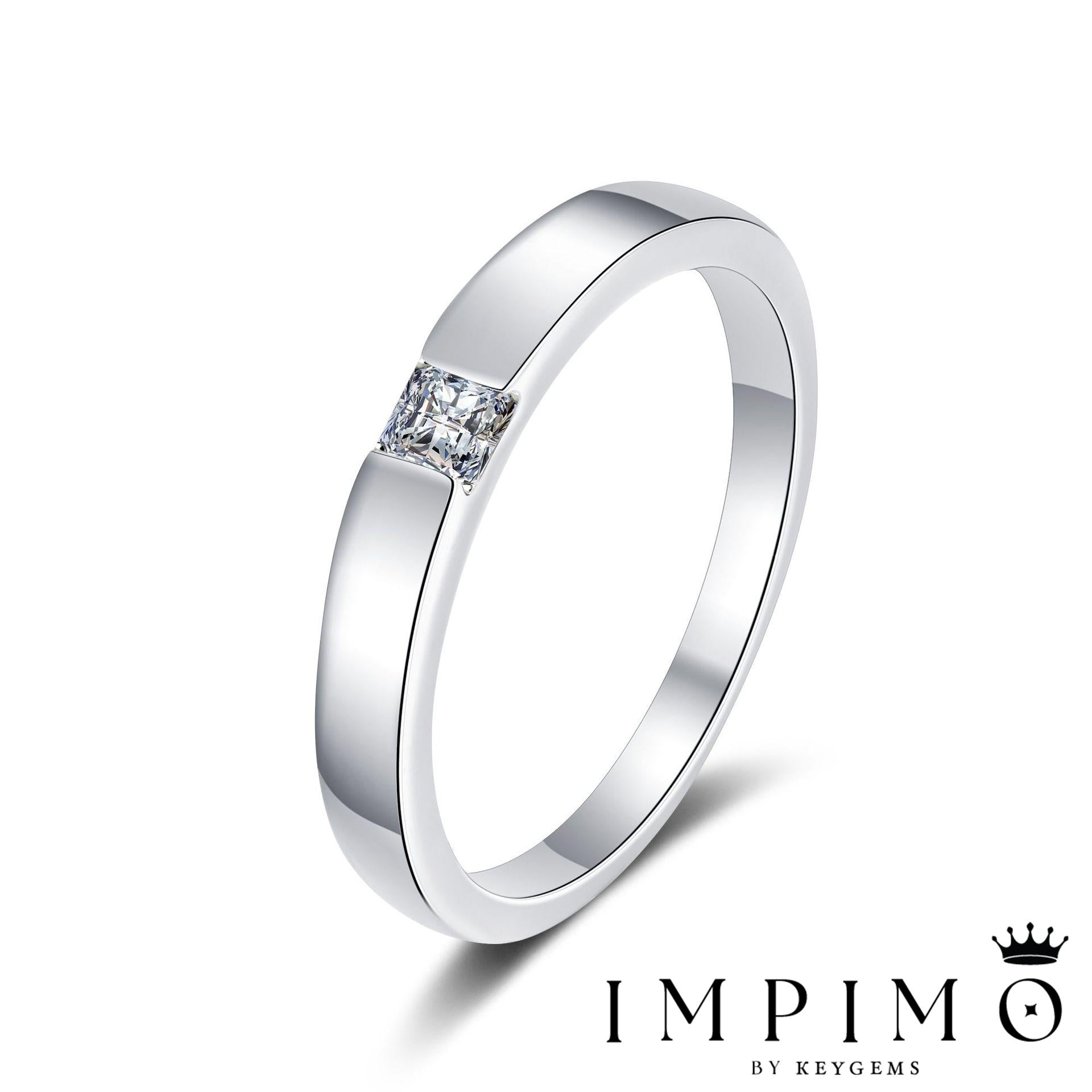 Impimo 0.3 CT Moissanite Princess Cut Ring