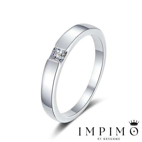 Impimo 0.3 CT Moissanite Princess Cut Ring