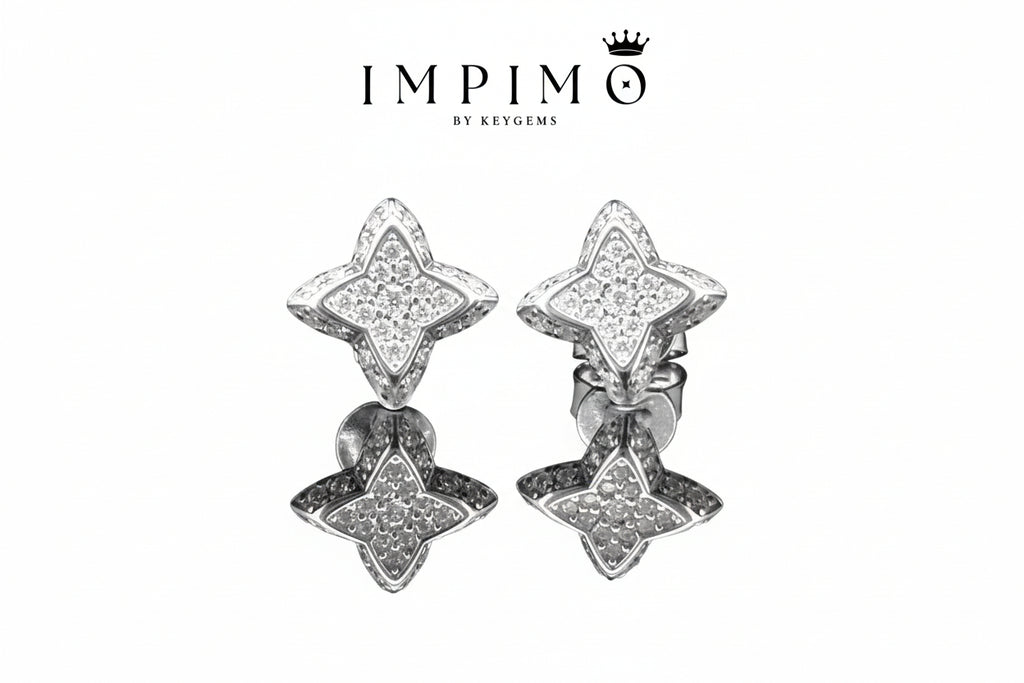 Impimo 0.3 CT (Pair) Moissanite Round Cut Earrings