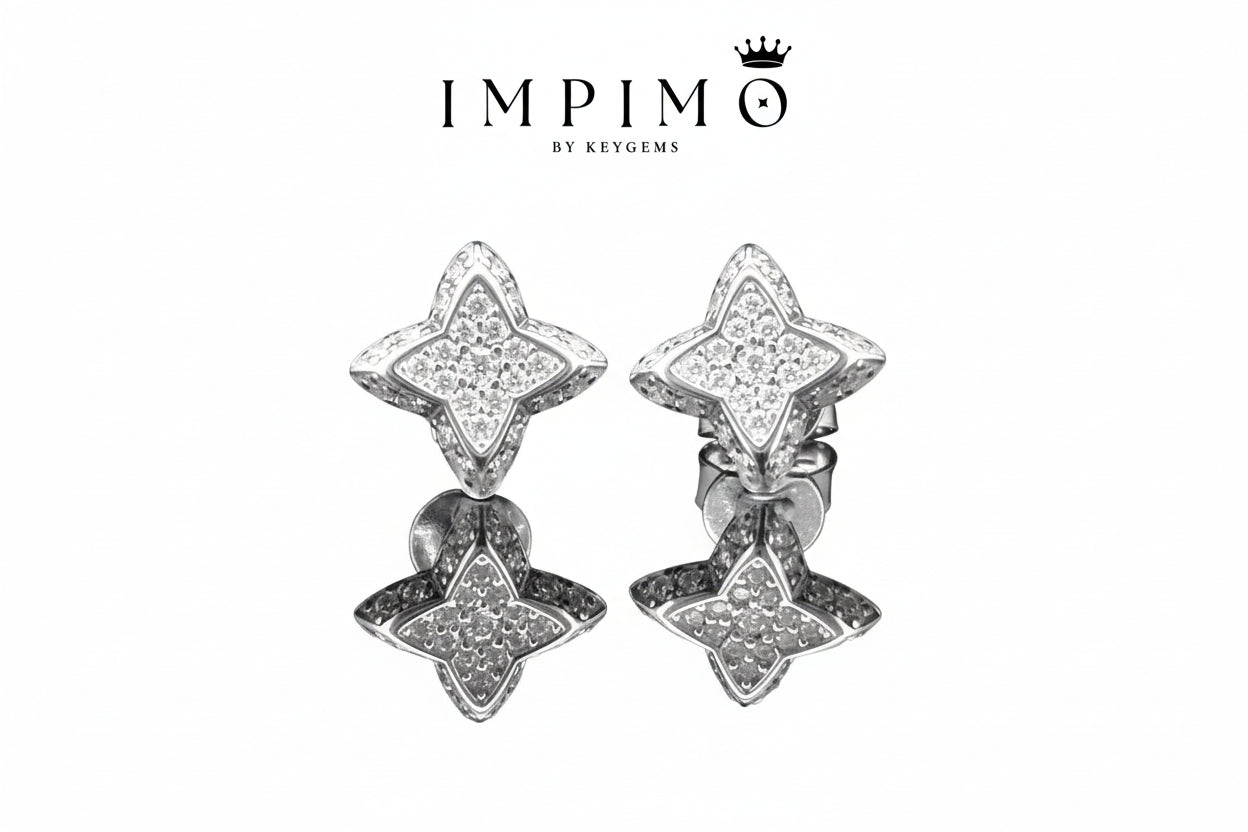 Impimo 0.3 CT (Pair) Moissanite Round Cut Earrings