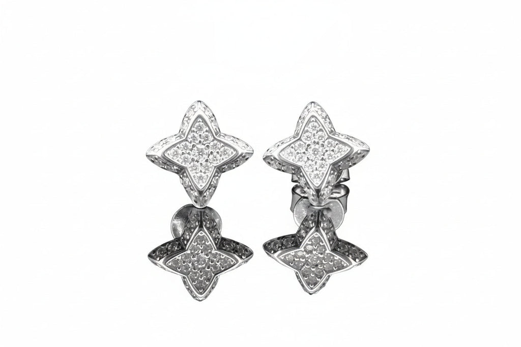 Impimo 0.3 CT (Pair) Moissanite Round Cut Earrings