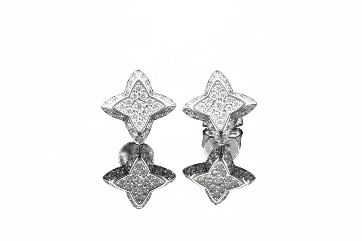 Impimo 0.3 CT (Pair) Moissanite Round Cut Earrings