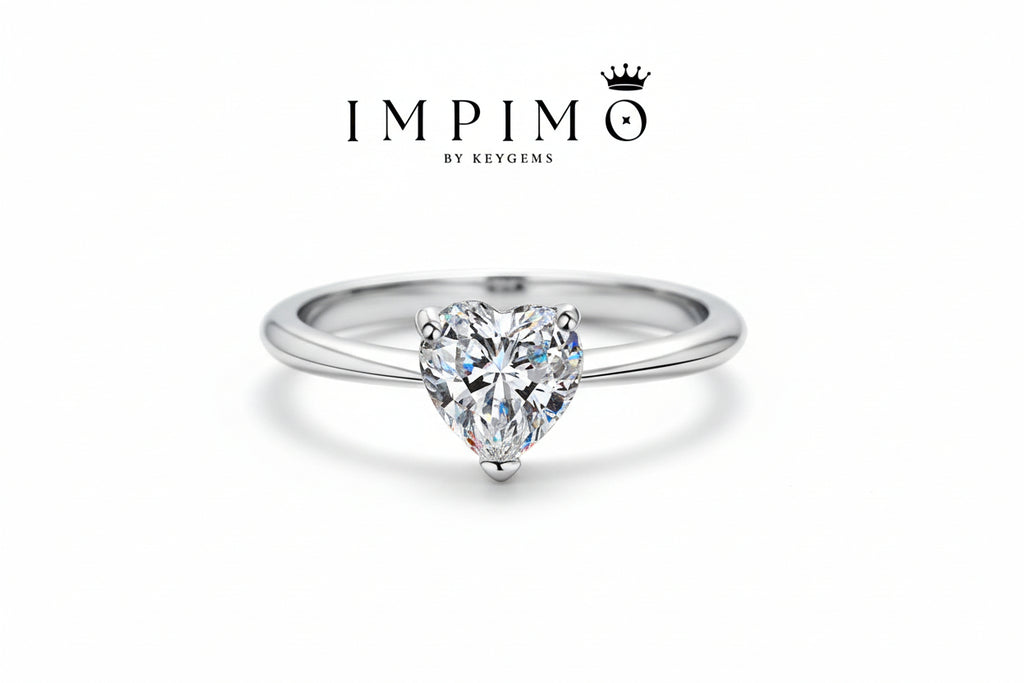 Impimo 0.5/1/2 CT Moissanite Heart Cut Ring