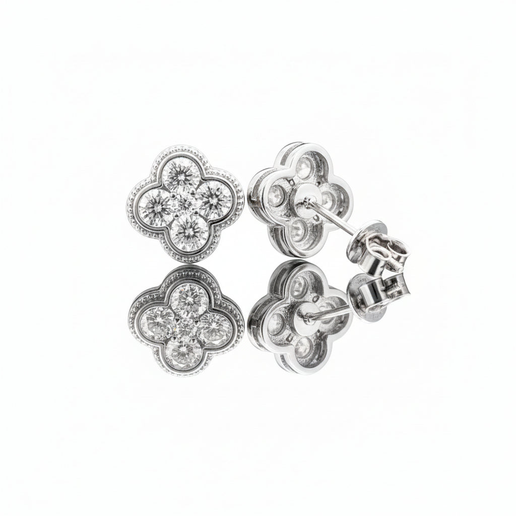 Impimo 1.9 CT (Pair) Moissanite Round Cut Earrings