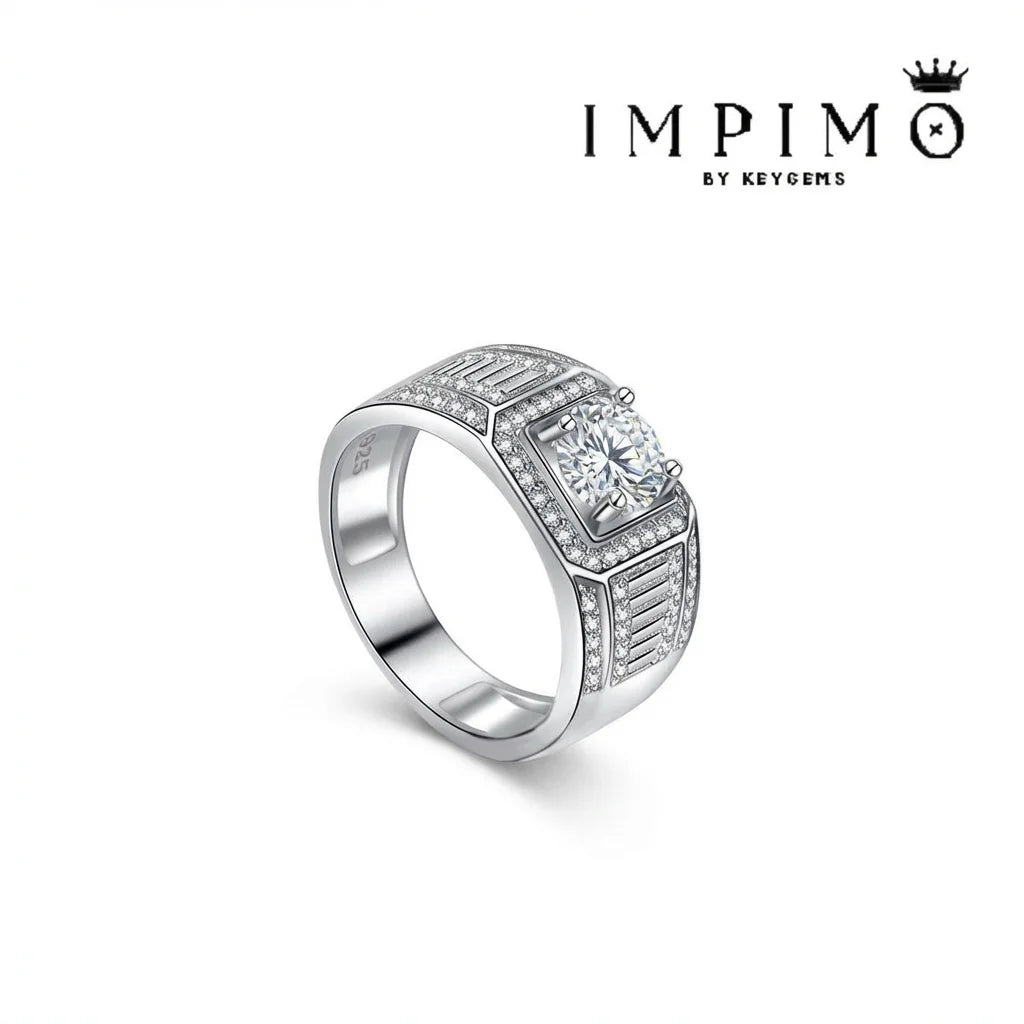 Impimo 1/2 CT Moissanite Round Cut Ring