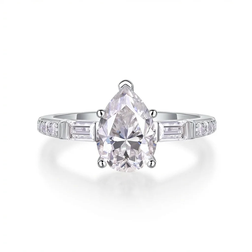 Impimo Moissanite 1.5 CT Pear Cut Ring