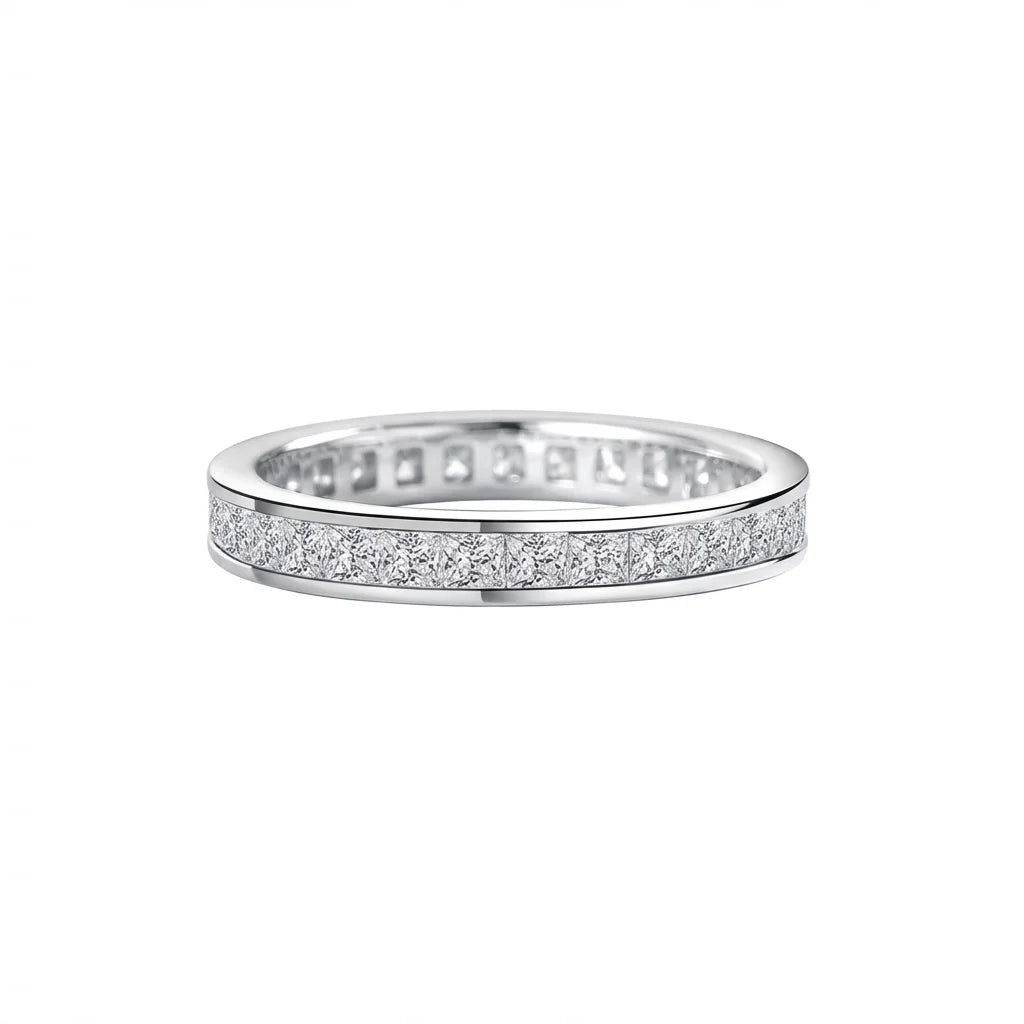 Impimo 2.3 CT Moissanite Princess Cut Ring