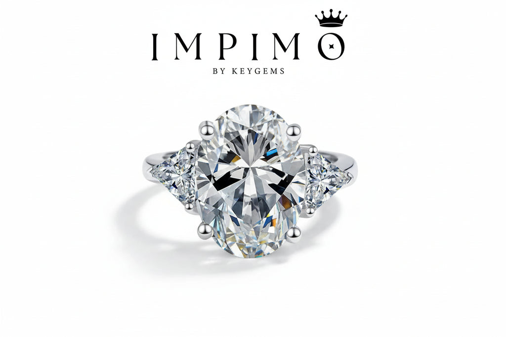 Impimo 8 CT Moissanite Oval Cut Ring
