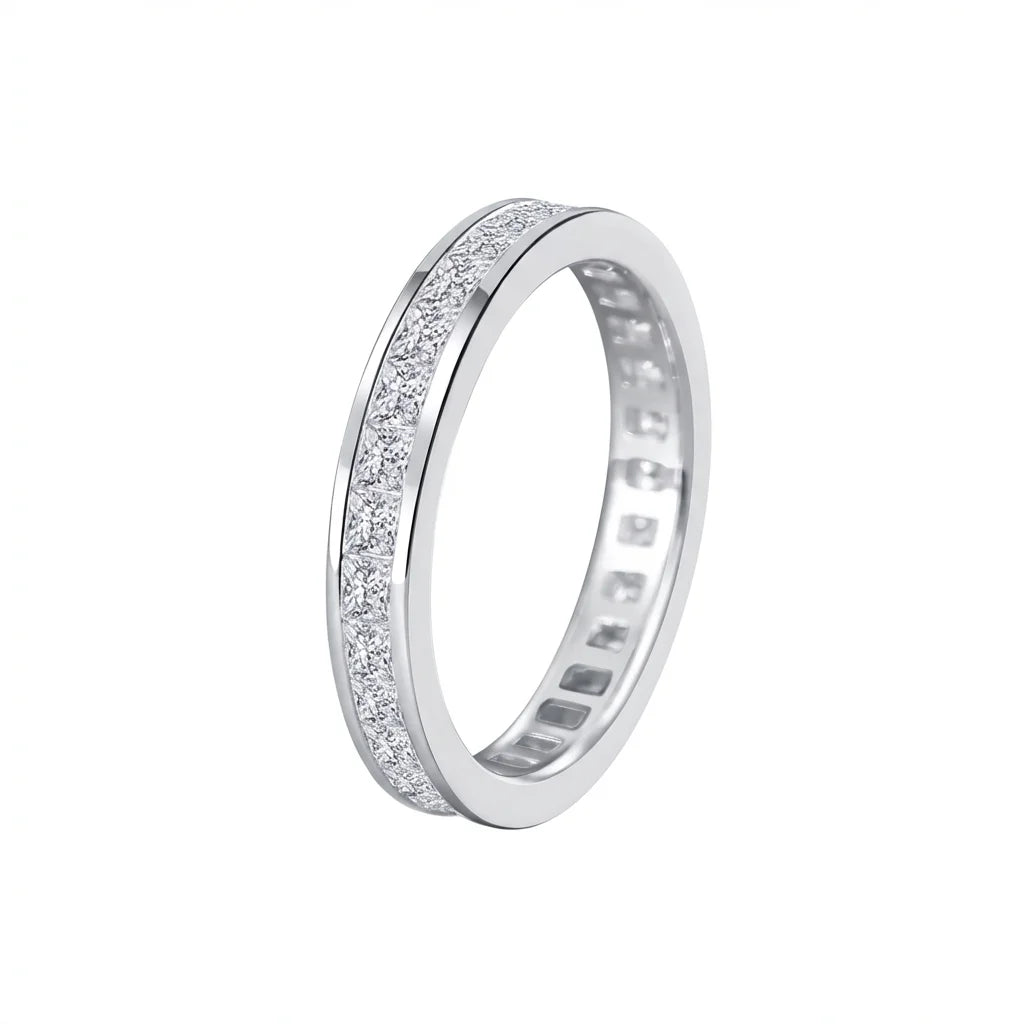 Impimo 2.3 CT Moissanite Princess Cut Ring