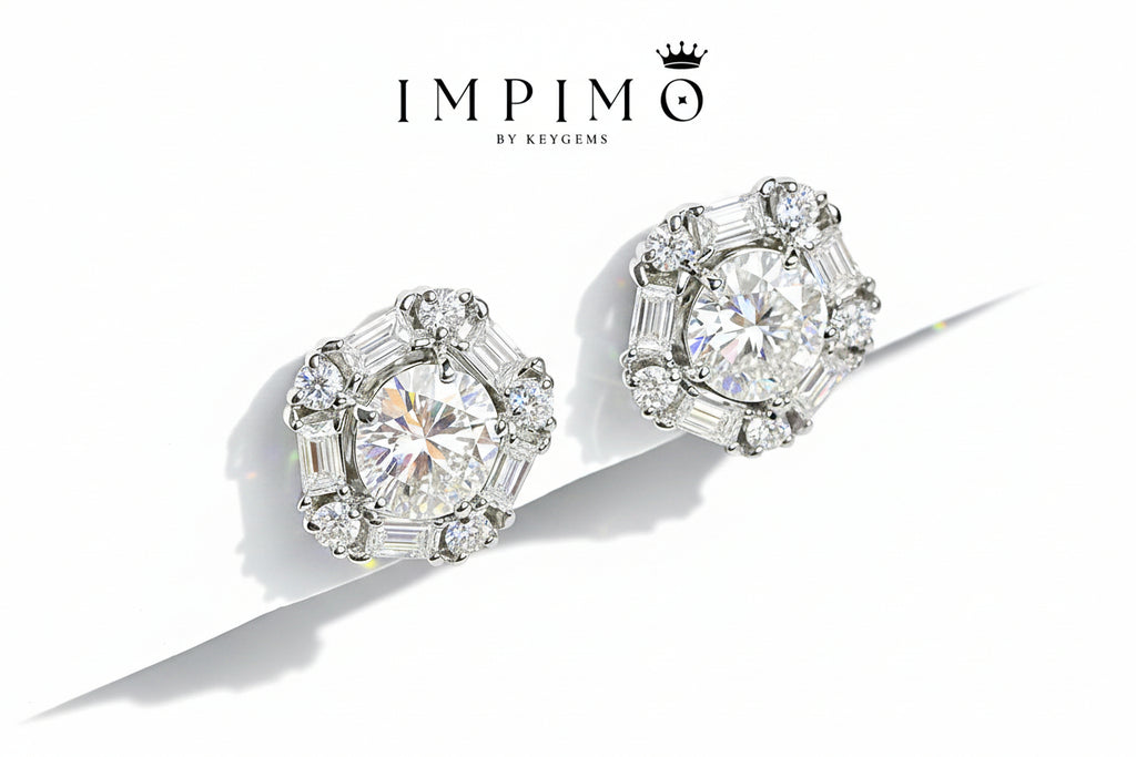 Impimo Moissanite Round Cut Earrings