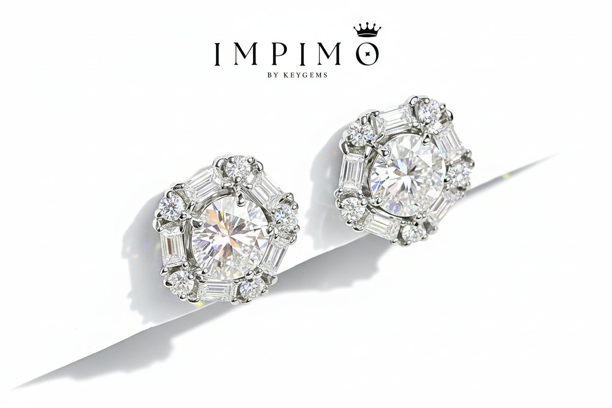 Impimo Moissanite Round Cut Earrings