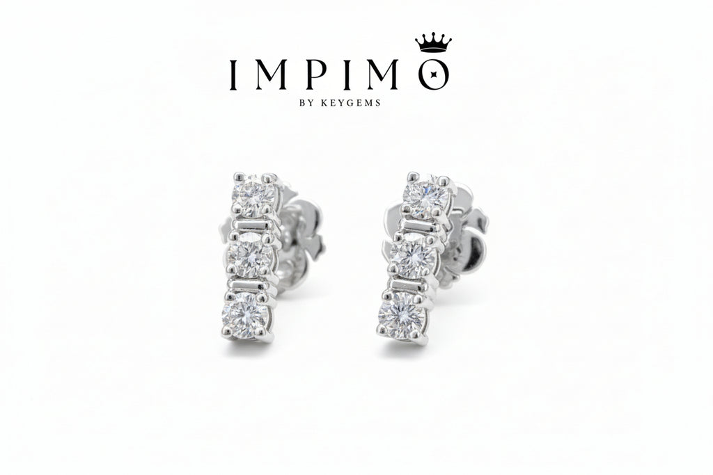 Impimo 0.7 CT (Pair) Lab-Grown Diamond Round Cut Earrings