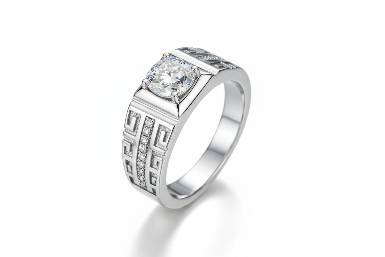 Impimo 1/2 CT Moissanite Round Cut Ring