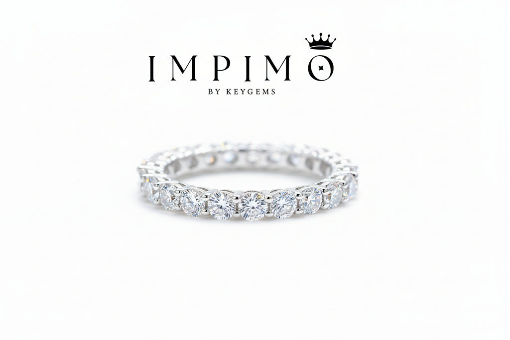 Impimo 2.2 CT (Total) Moissanite Round Cut Eternity Ring
