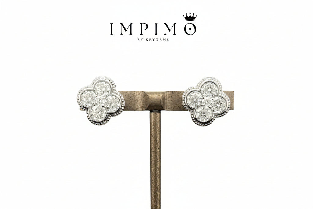 Impimo 1.9 CT (Pair) Moissanite Round Cut Earrings