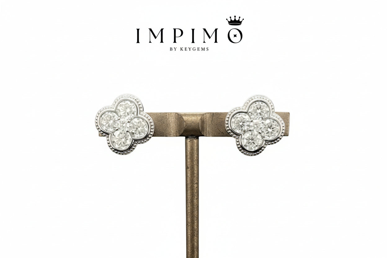 Impimo 1.9 CT (Pair) Moissanite Round Cut Earrings