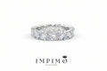 Impimo 2.5 CT Moissanite Emerald & Round Cut Ring