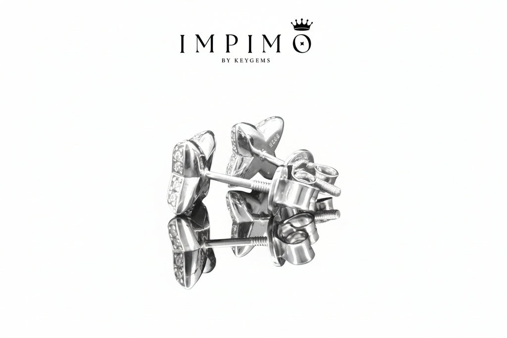 Impimo 0.3 CT (Pair) Moissanite Round Cut Earrings