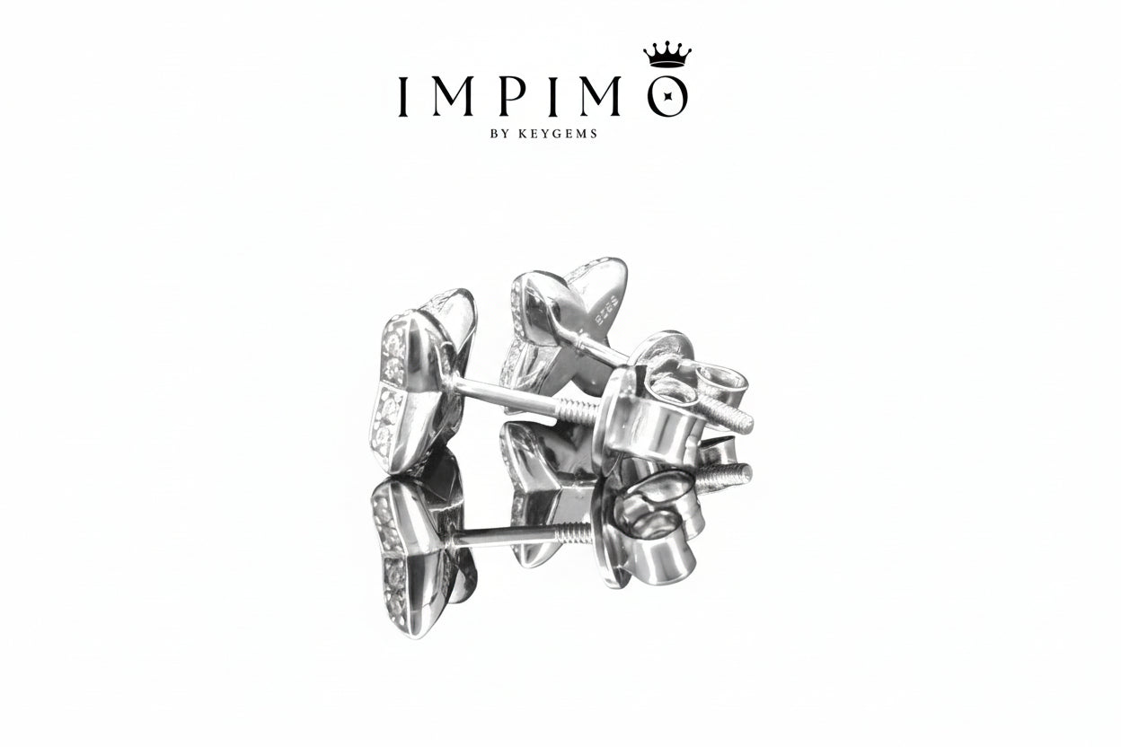 Impimo 0.3 CT (Pair) Moissanite Round Cut Earrings