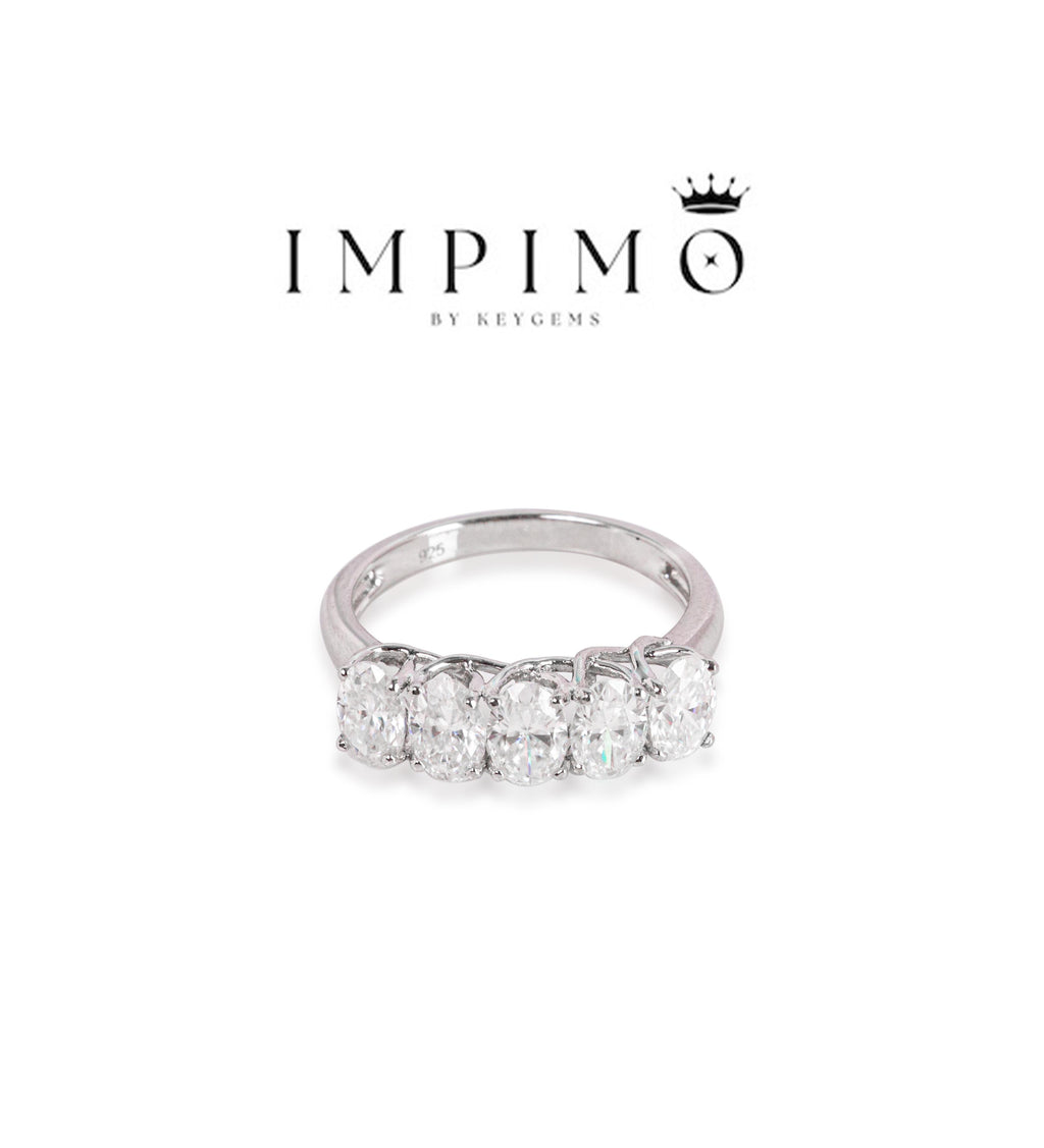 Impimo 2.5 CT (Total) Moissanite Oval Cut Ring