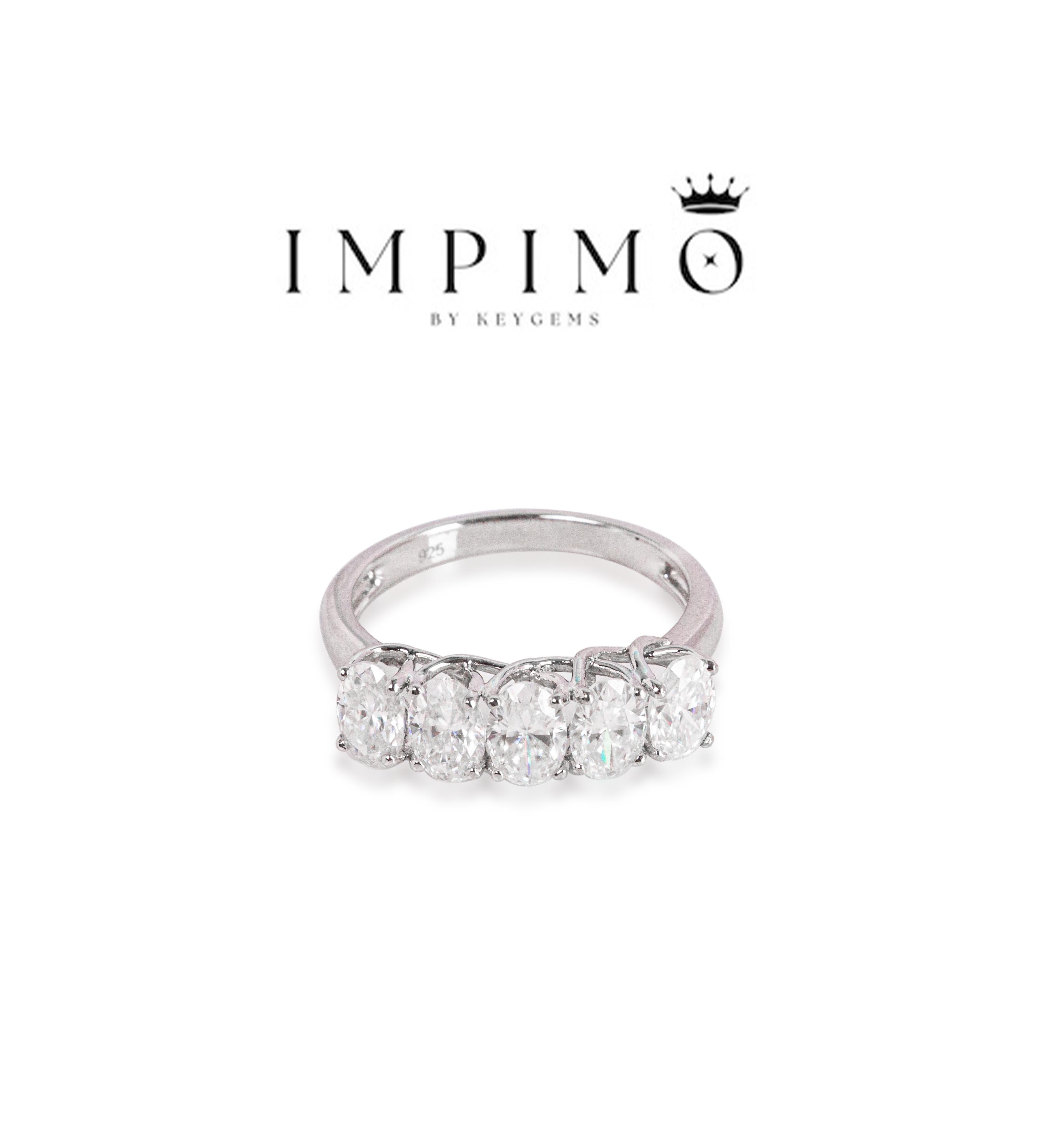 Impimo 2.5 CT (Total) Moissanite Oval Cut Ring