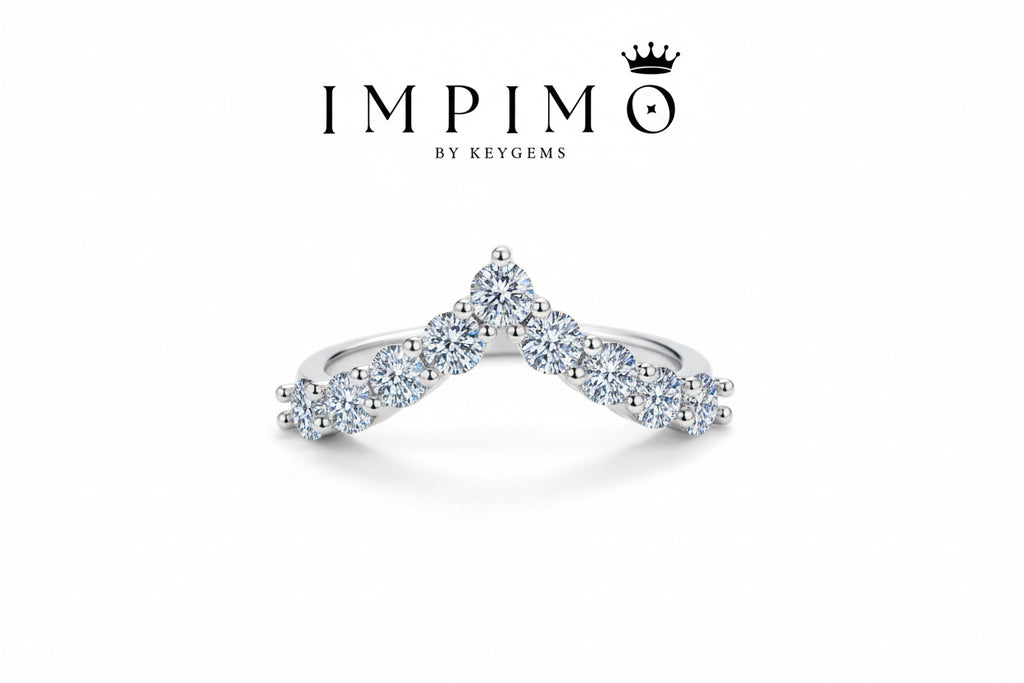 Impimo 0.9 CT (Total) Moissanite Round Cut Ring