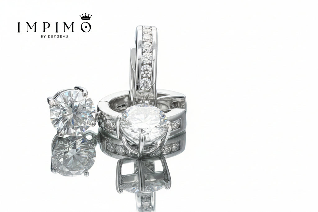 Impimo 4.5 CT (Pair) Moissanite Round Cut Earrings