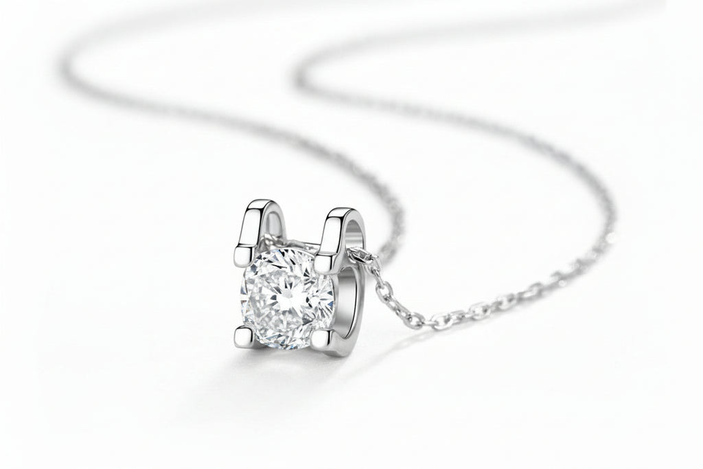 Impimo 1/2/3 CT Moissanite Round Cut Pendant
