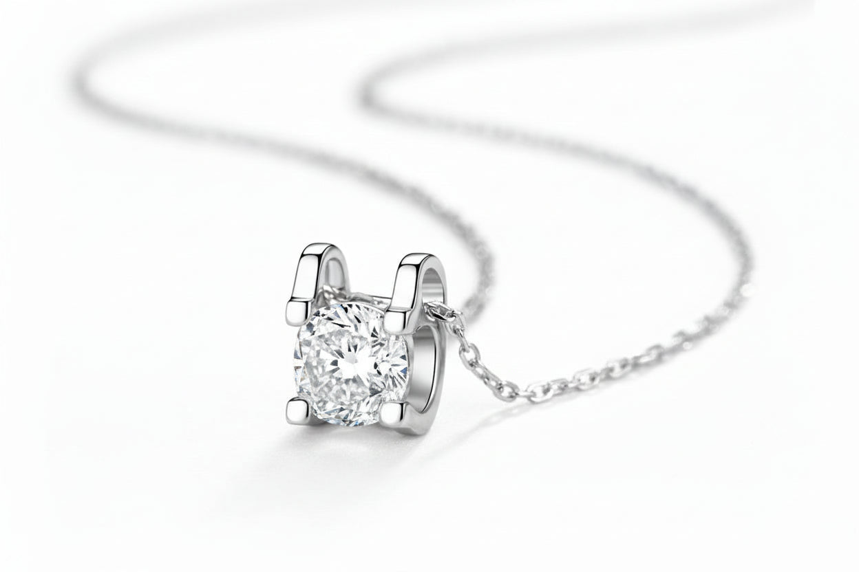 Impimo 1/2/3 CT Moissanite Round Cut Pendant