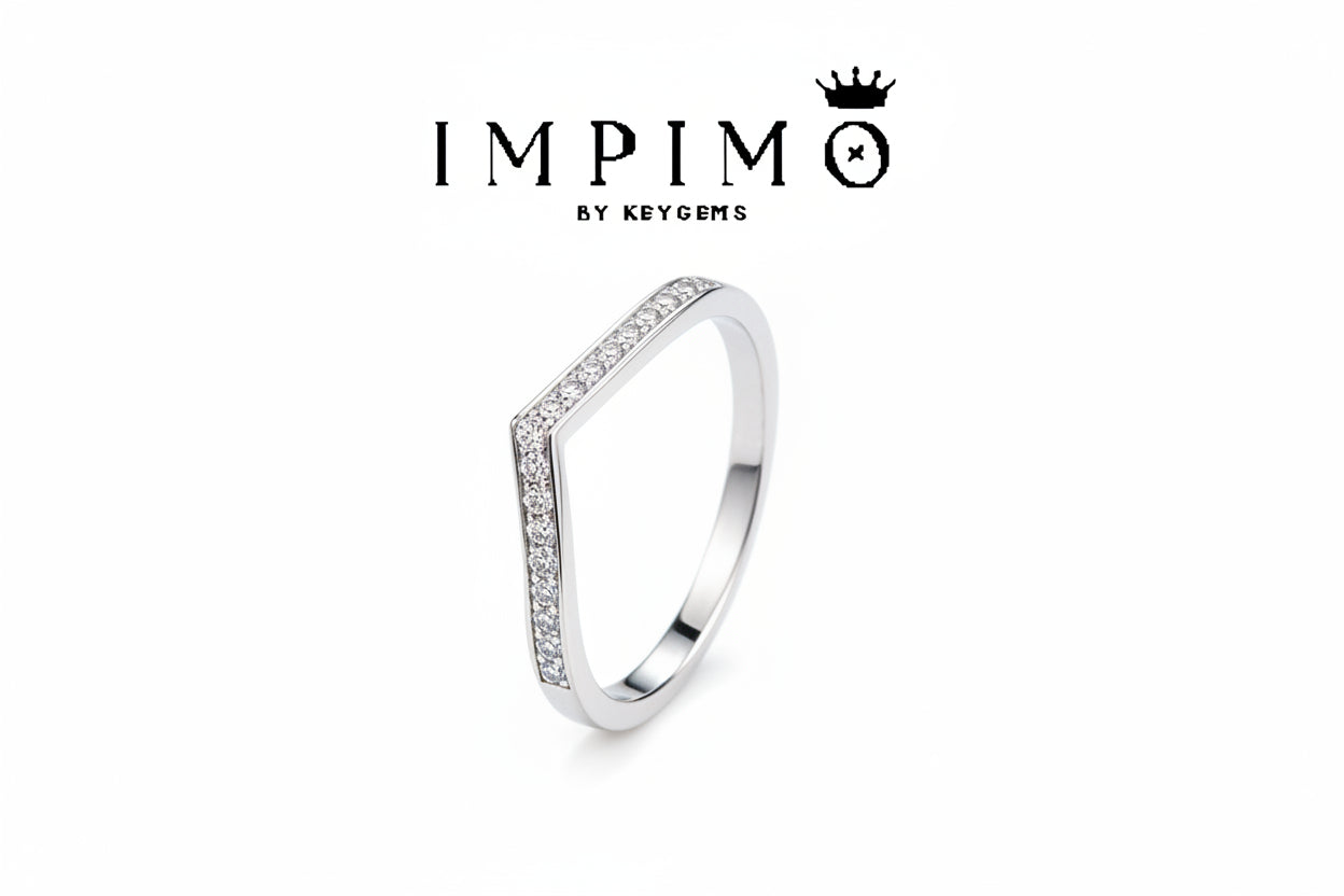 Impimo 0.15 CT Moissanite Round Cut Ring